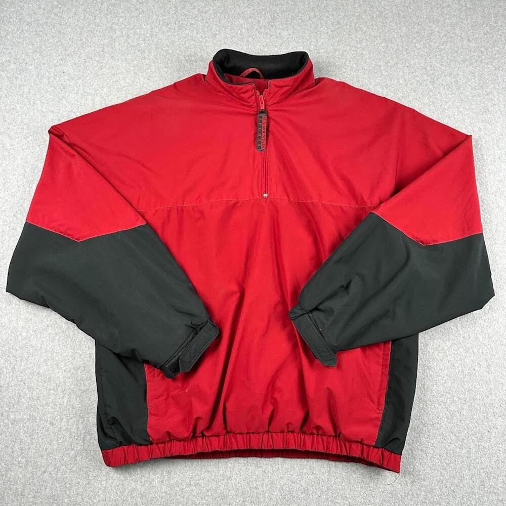 Sun Mountain Sports Vintage Red Jacket Rain Pullover 1/4 Zip Mens Golf Football‎